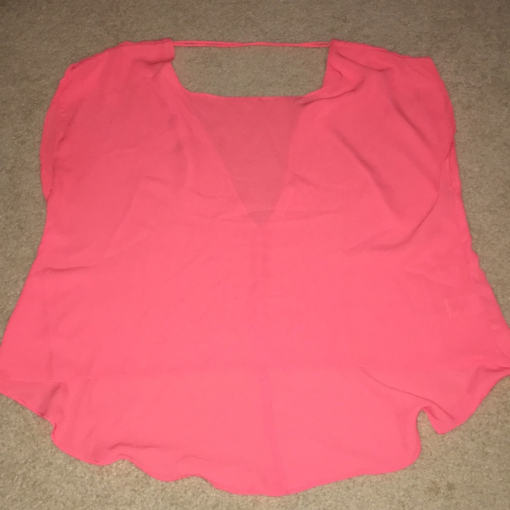 Pink flowy blouse